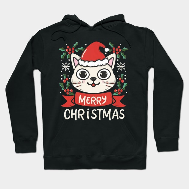 Merry Christmas cat Hoodie by ramith-concept